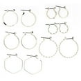thumbnail image 1 of Time And Tru Essentials Multi Ear Silver Hoop Earrings, 6 Pack, 1 of 2