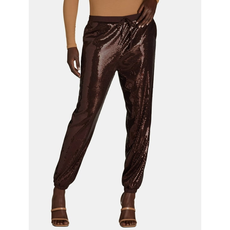 Sequin satin joggers new arrivals
