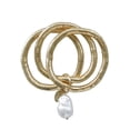 thumbnail image 1 of Time And Tru Women's Baroque Pearl Drop Gold Stretchy Bracelet Set, 1 of 5