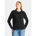 thumbnail image 1 of Time and Tru Women's Chenille Cable Knit Crewneck Sweater, Midweight, Sizes XS-XXXL, 1 of 5