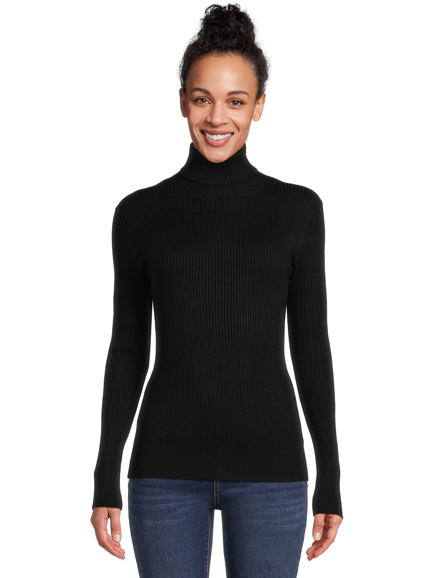 Time And Tru Women s Core Turtle Neck T Shirt Walmart Time and tru women s core turtle neck t shirt walmart