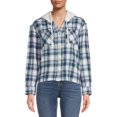 thumbnail image 1 of Time And Tru Women's Crop Hooded Flannel, 1 of 5
