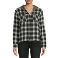 thumbnail image 1 of Time And Tru Women's Crop Hooded Flannel, 1 of 5