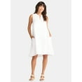 thumbnail image 1 of Time and Tru Women's Cotton Double Cloth Shift Dress, Sizes XS-XXXL, 1 of 4