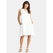 Time and Tru Women's Cotton Double Cloth Shift Dress, Sizes XS-XXXL