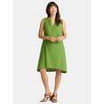 thumbnail image 1 of Time and Tru Women's Cotton Double Cloth Shift Dress, Sizes XS-XXXL, 1 of 4