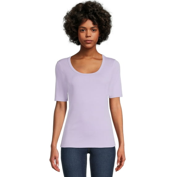 Time And Tru Women's Elbow Sleeve T-Shirt