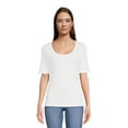 thumbnail image 1 of Time And Tru Women's Elbow Sleeve T-Shirt, 1 of 5