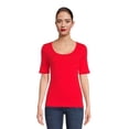 thumbnail image 1 of Time And Tru Women's Elbow Sleeve T-Shirt, 1 of 5