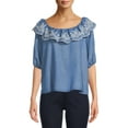 thumbnail image 1 of Time And Tru Women's Embroidered Top, 1 of 5