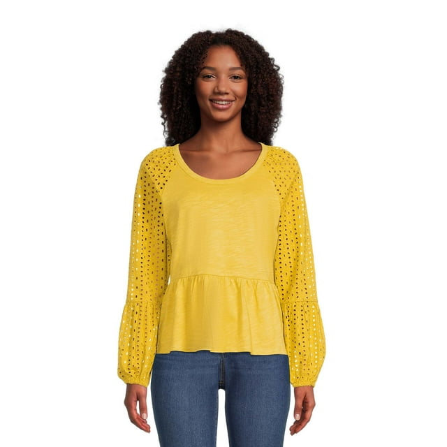 Time And Tru Women's Eyelet Top