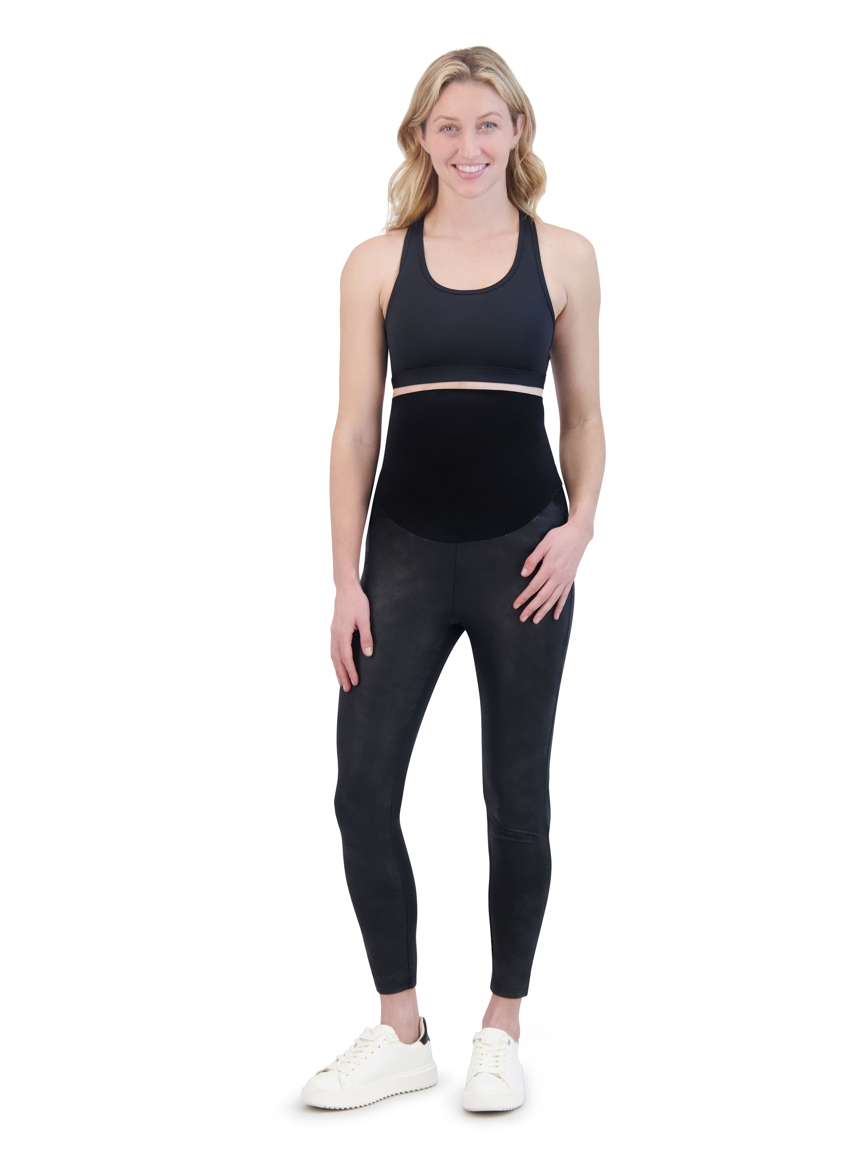 Women's Faux Leather Maternity Leggings