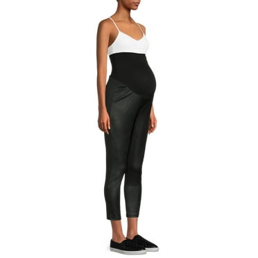 Time And Tru Women's Faux Leather Maternity Leggings