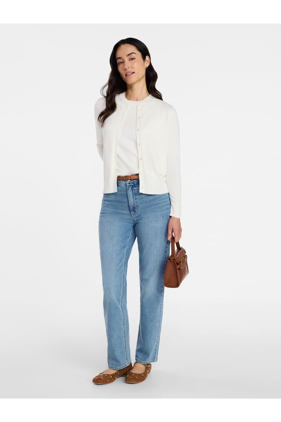 Women's Fine Gauge Cardigan Sweater with Long Sleeves, Lightweight, Sizes XS-XXXL