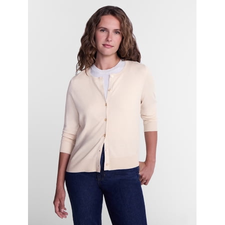 Time and Tru Women's Fine Gauge Cardigan Sweater, Lightweight, Sizes XS-XXXL