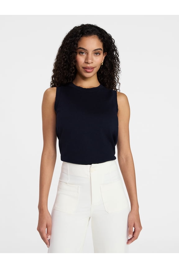 Women's Fine Gauge Sleeveless Sweater Shell, Lightweight, Sizes XS-XXXL