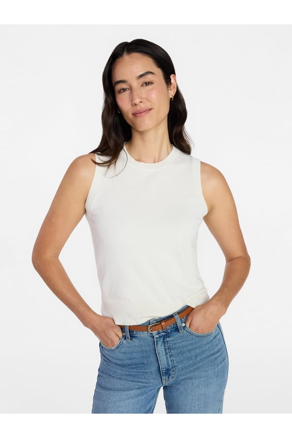 Women's Fine Gauge Sleeveless Sweater Shell, Lightweight, Sizes XS-XXXL