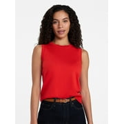 Time and Tru Women's Fine Gauge Sleeveless Sweater Shell, Lightweight, Sizes XS-XXXL
