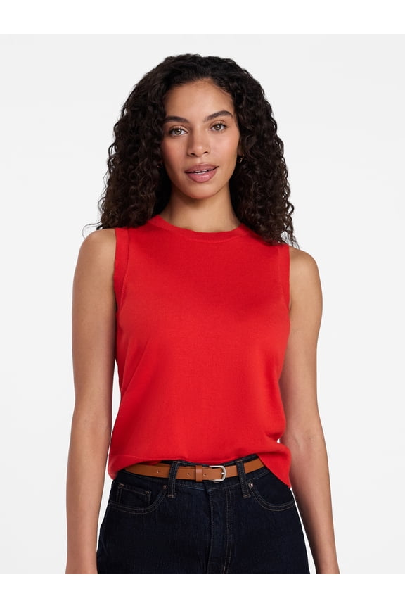 Women's Fine Gauge Sleeveless Sweater Shell, Lightweight, Sizes XS-XXXL