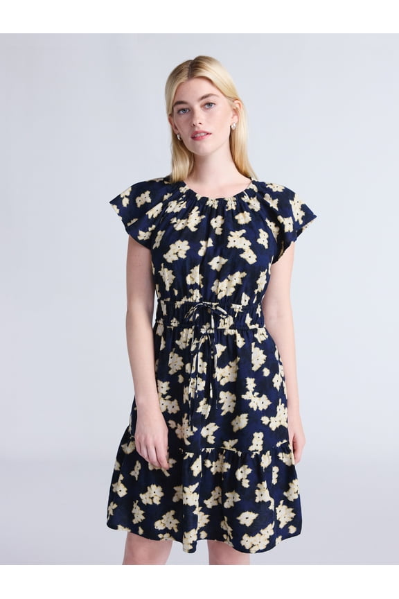 Women's Crewneck Mini Dress with Pockets, Sizes XS-3XL