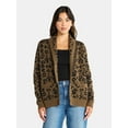 thumbnail image 1 of Time and Tru Women's Fuzzy Cardigan Sweater, Lightweight, Sizes XS-XXXL, 1 of 5