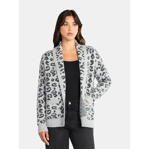 Women's Fuzzy Cardigan Sweater, Lightweight, Sizes XS-XXXL