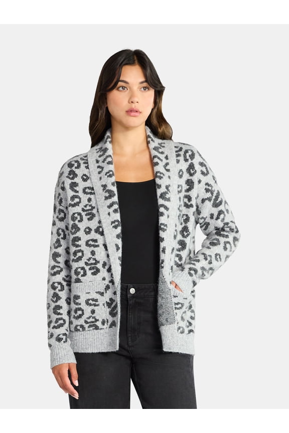 Women's Fuzzy Cardigan Sweater, Lightweight, Sizes XS-XXXL