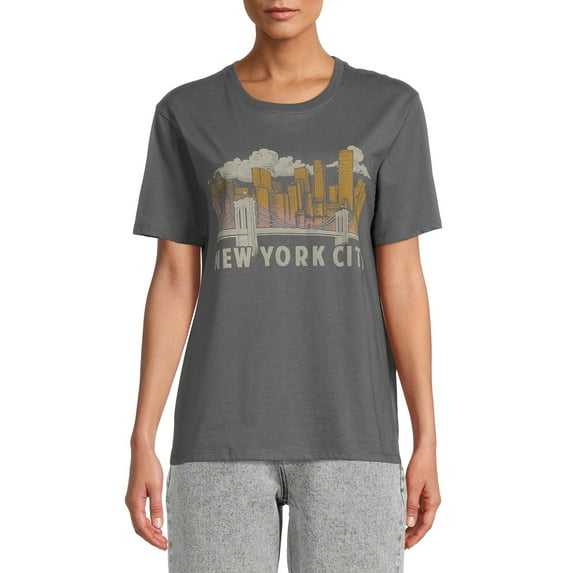 Time And Tru Women's Graphic Tee with Short Sleeves