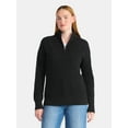 thumbnail image 1 of Time and Tru Women's Half Zip Pullover Sweater, Midweight, Sizes XS-XXXL, 1 of 5