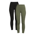 thumbnail image 1 of Time And Tru Women's High Rise Ankle Knit Leggings, 27" Inseam, Available in 2-Pack, 1 of 5