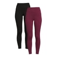 thumbnail image 1 of Time And Tru Women's High Rise Ankle Knit Leggings, 27" Inseam, Available in 2-Pack, 1 of 5