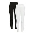 thumbnail image 1 of Time And Tru Women's High Rise Ankle Knit Leggings, 27" Inseam, Available in 2-Pack, 1 of 5