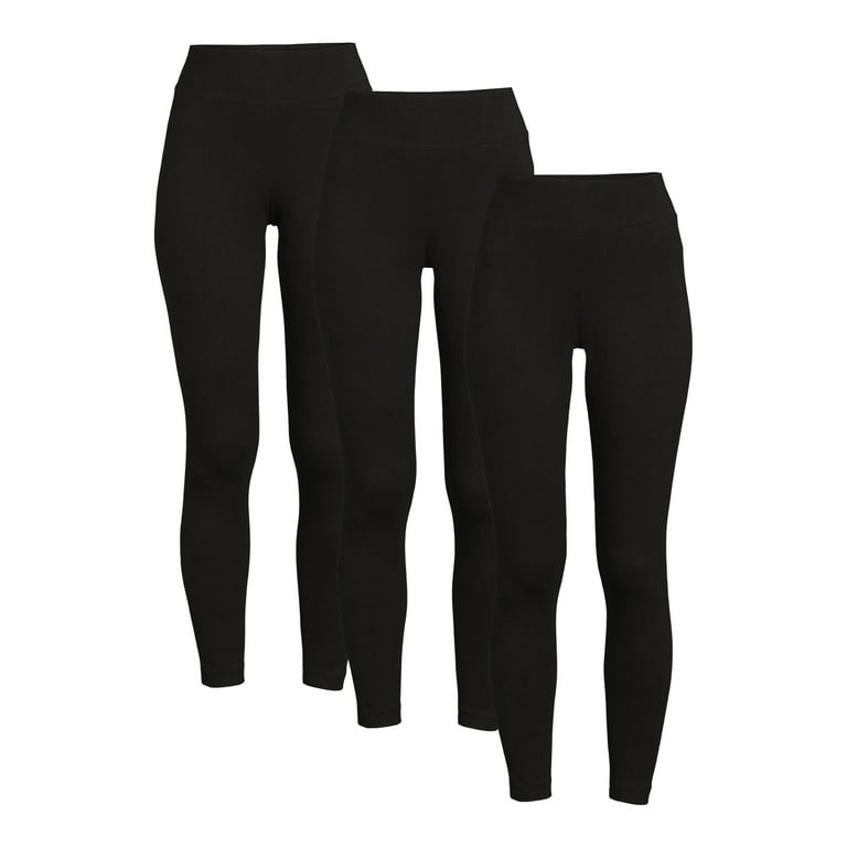 Time And Tru Women's High Rise Ankle Knit Leggings, 27 Inseam, Available  in 3-Pack