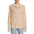 thumbnail image 1 of Time And Tru Women's Hooded Flannel, 1 of 5