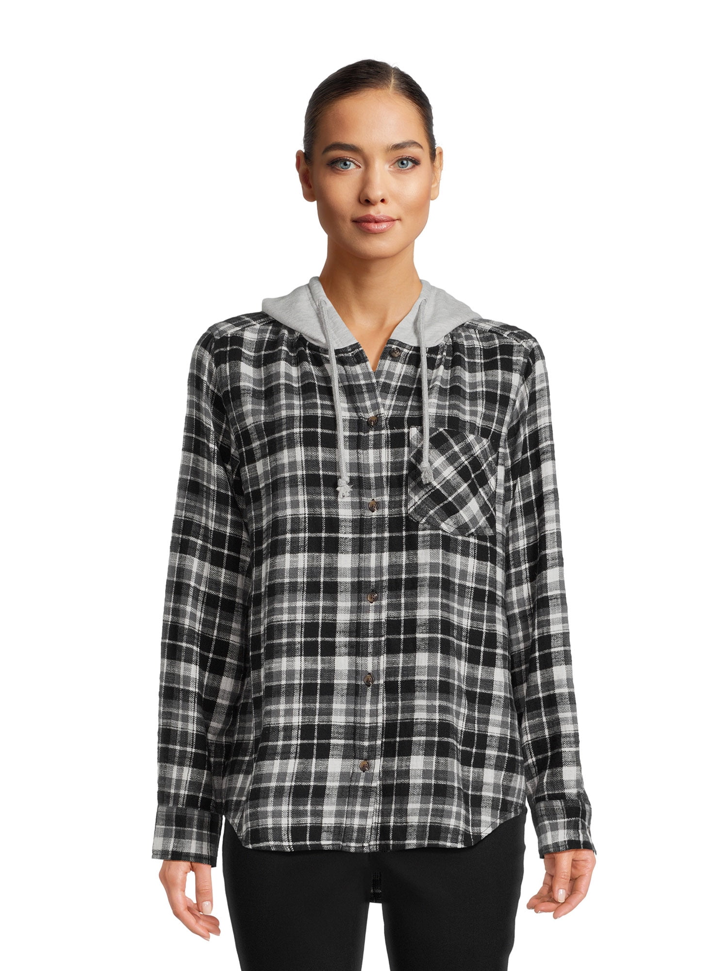 Time And Tru Women's Hooded Flannel