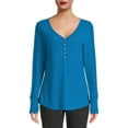 thumbnail image 1 of Time And Tru Women's Long Sleeve Cozy Henley, 1 of 5