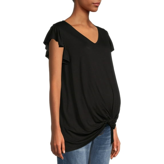 Time And Tru Women's Maternity Knot Front T-Shirt