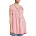 thumbnail image 1 of Time And Tru Women's Maternity Woven Pintuck Shirt, 1 of 2