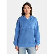 TIME AND TRU Women's and Women's Plus Fashion Mixed Media Hoodie, Sizes XS-4X