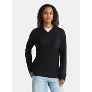 Time and Tru Women's Mixed Media Hoodie, Sizes XS-XXXL