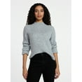 thumbnail image 1 of Time and Tru Women's Ribbed Mock Neck Sweater, Heavyweight, Sizes XS-XXXL, 1 of 5
