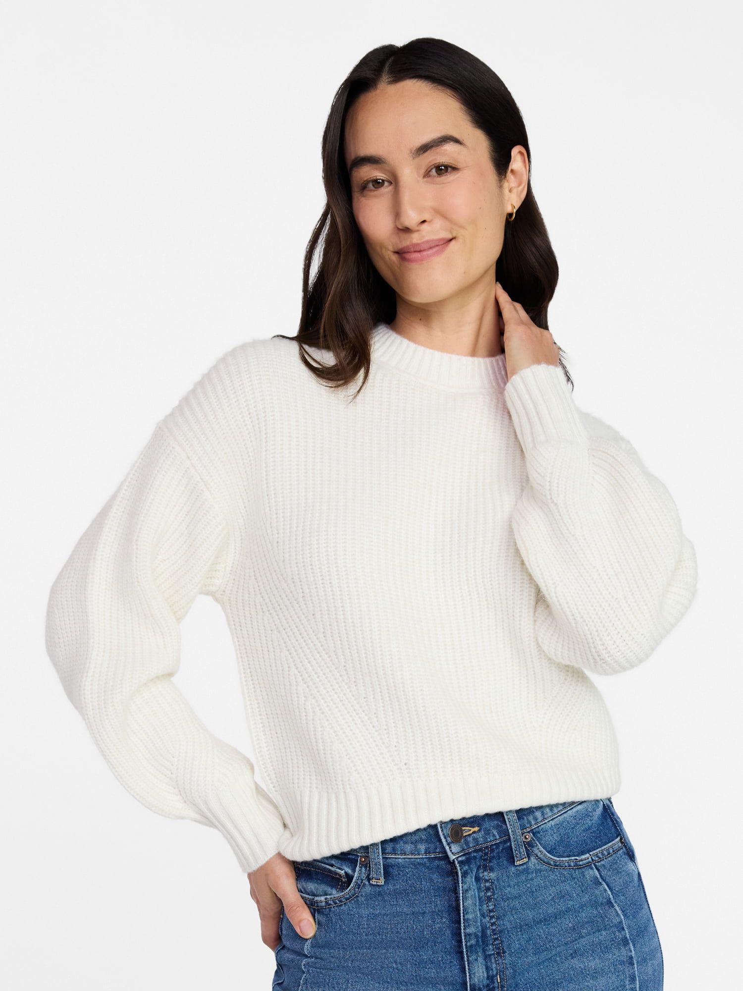 Time And Tru Women’s And Women's Plus Space Dyed Pullover Sweater Sizes Xs 4x