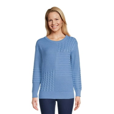 Time and Tru Women's Mixed Stitch Sweater - Walmart.com
