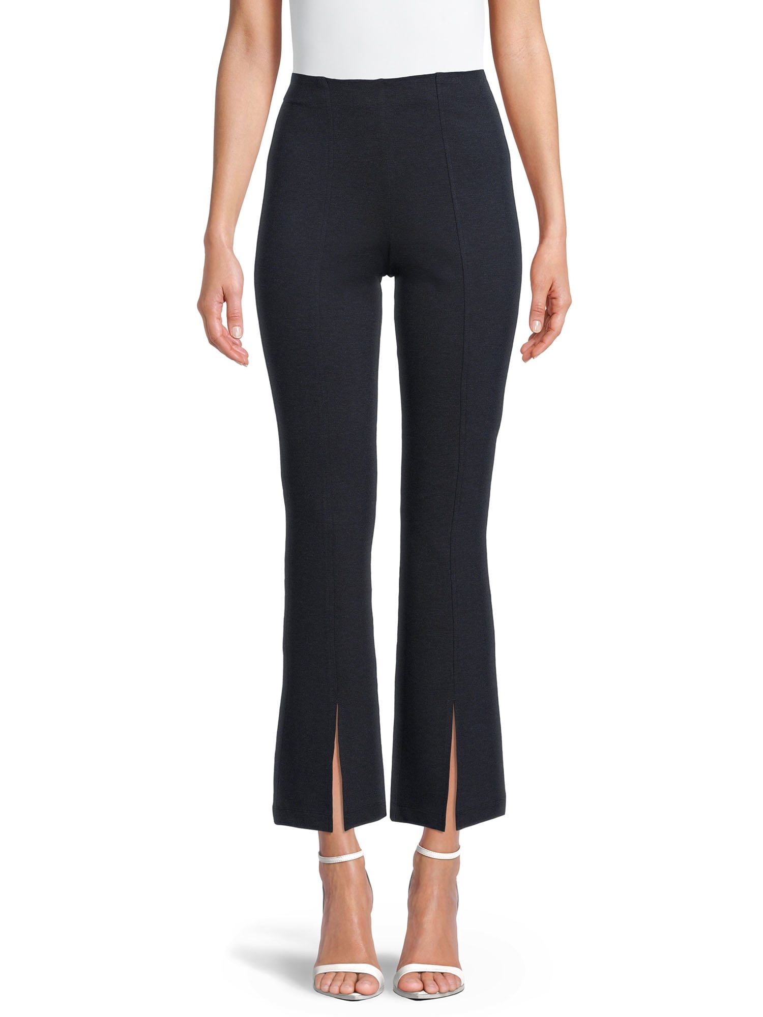 Time And Tru Women's Ponte Bootcut Pants with Front Slit - Walmart