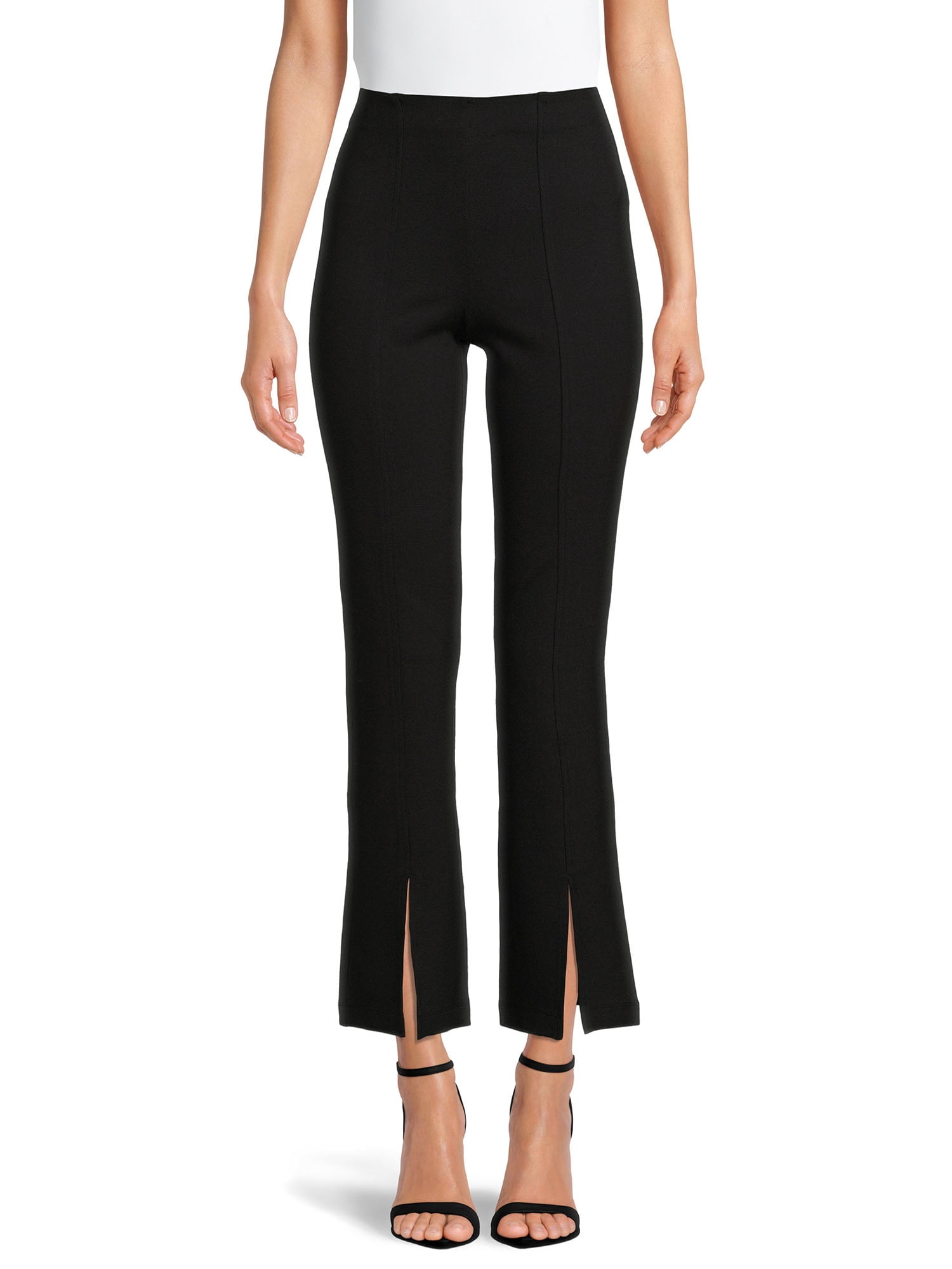 Time And Tru Women's Ponte Bootcut Pants with Front Slit - Walmart.com