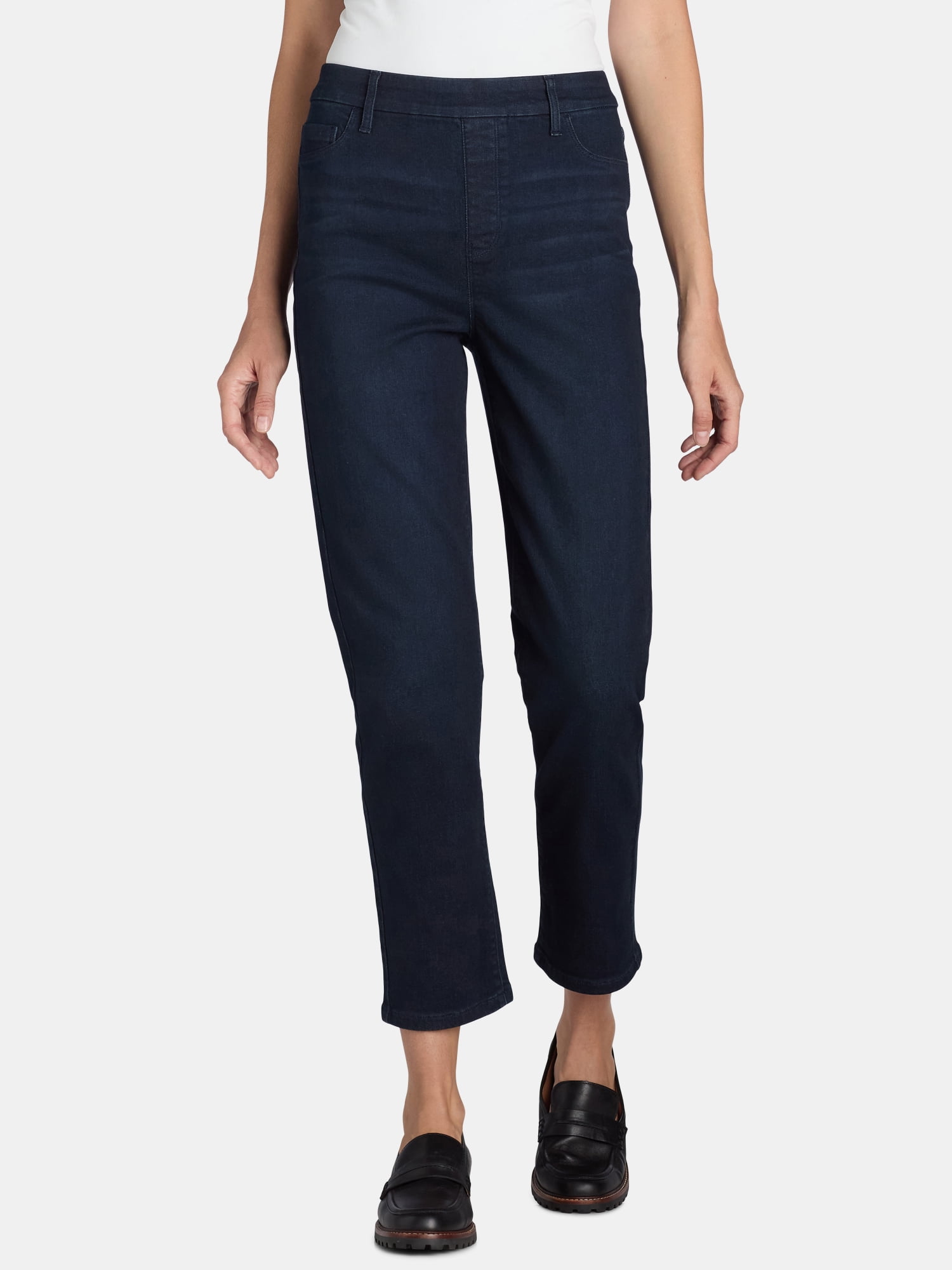 Time and Tru Women's High Rise Straight Leg Jeggings, 27.5” Inseam ...