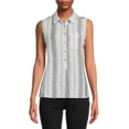 thumbnail image 1 of Time And Tru Women's Sleeveless Henley Shirt, 1 of 5