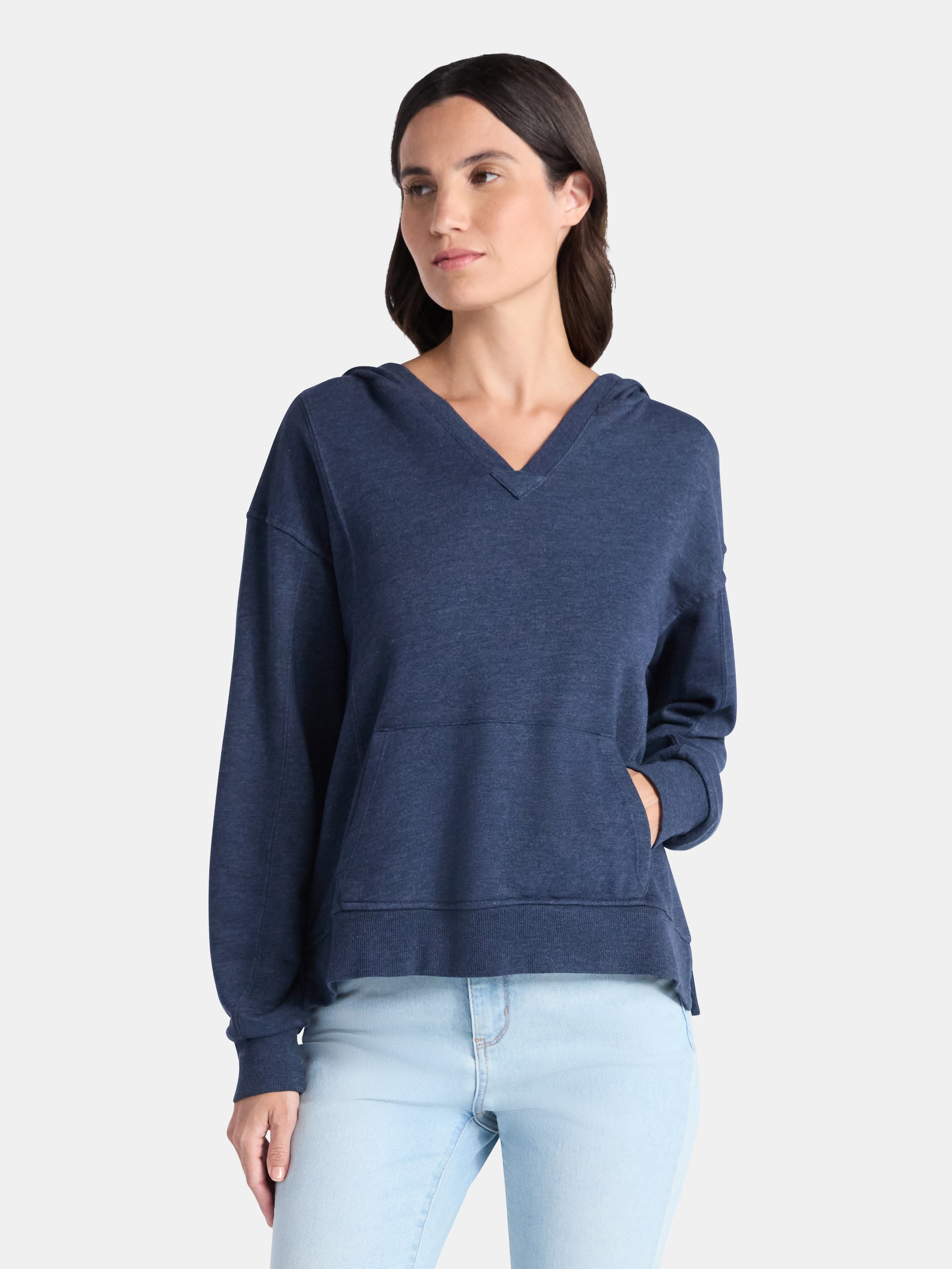 Women's Split Neck Hoodie, Sizes XS-3XL