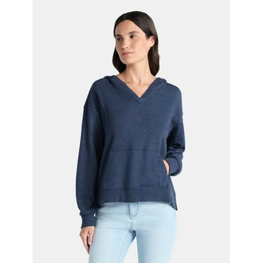 Time and Tru Women's Split Neck Hoodie, Sizes XS-3XL