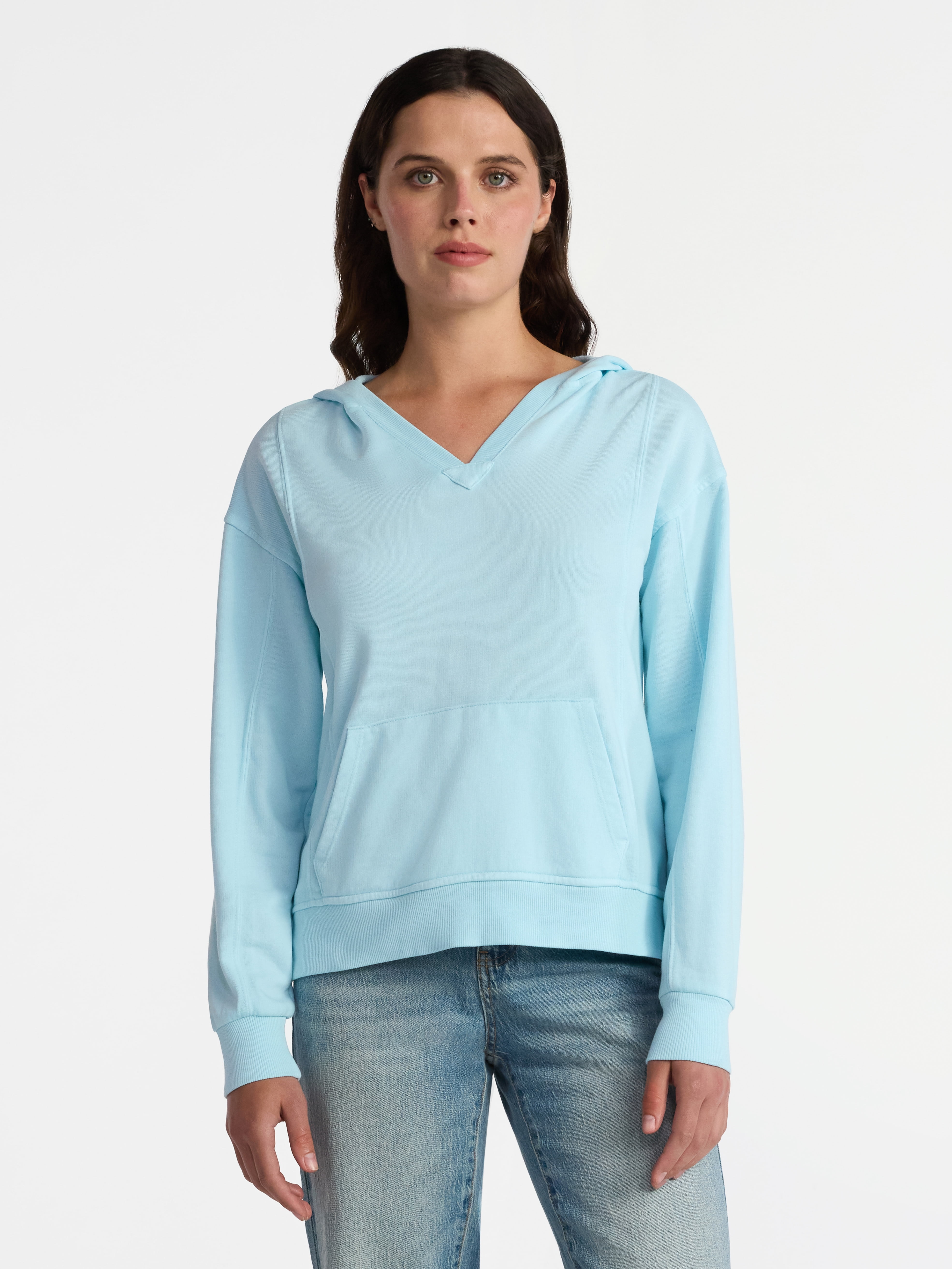 Women's Split Neck Hoodie, Sizes XS-3XL